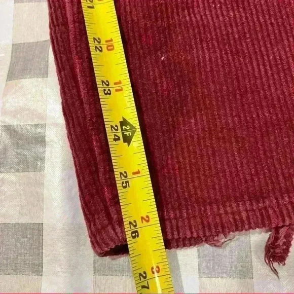 EMPYRE Relax Baggy Corduroy Pants 28 Burgundy Red Skateboard Y2K Inspire Hippie - Picture 8 of 11